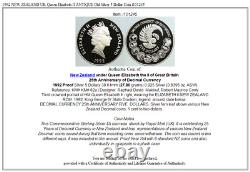 1992 NEW ZEALAND UK Queen Elizabeth II ANTIQUE Old Silver 5 Dollar Coin i101245