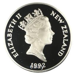 1992 New Zealand Decimal Currency Annversary Silver Proof 5 Dollars Na525