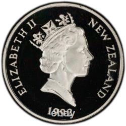 1992 New Zealand Dollar, Piedfort Ag, PCGS PR69DCAM