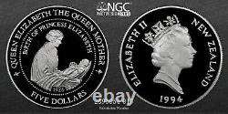 1994 New Zealand BIRTH OF PRINCESS ELIZABETH Silver S$5 NGC PF 70 ULTRA CAMEO