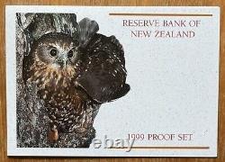 1999 NEW ZEALAND OFFICIAL PROOF SET (7) with SILVER MOREPORK $5 RARE