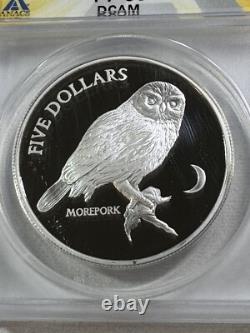 1999 New Zealand $5 Silver Proof Coin Morepork Owl Graded PR 69 DCAM by ANACS