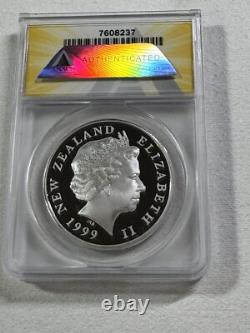 1999 New Zealand $5 Silver Proof Coin Morepork Owl Graded PR 69 DCAM by ANACS