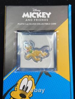 1oz. Fine Silver Disney Pluto Shaped Colored Coin 2021 Niue New Zealand Mint