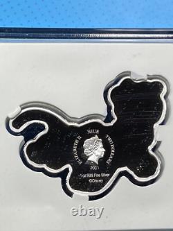 1oz. Fine Silver Disney Pluto Shaped Colored Coin 2021 Niue New Zealand Mint