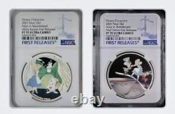 2 Coins together Alice In Wonderland White Rabbit & Mad Hatter NGC PF70 UC FR