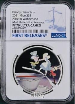 2 Coins together Alice In Wonderland White Rabbit & Mad Hatter NGC PF70 UC FR