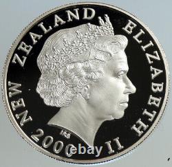 2000 NEW ZEALAND Elizabeth II Pied Cormorant BIRD Proof Silver $5 Coin i101157