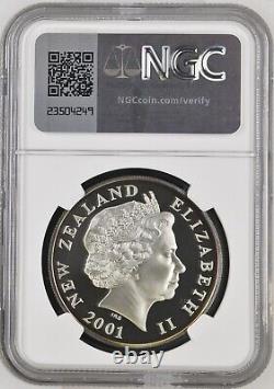 2001 New Zealand 5 Dollars NGC PF69 UCAM Silver Proof Kereru Bird 1000 Mintage