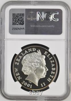 2001 New Zealand 5 Dollars NGC PF69 UCAM Silver Proof Kereru Bird 1000 Mintage