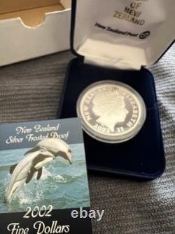 2002 New Zealand 5 Dollars Silver Proof Hector's Dolphin