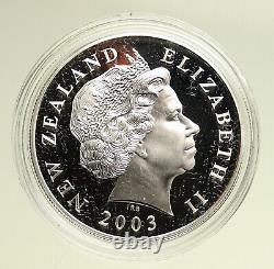 2003 NEW ZEALAND Queen Elizabeth II LORD of THE RINGS Silver Dollar Coin i95112