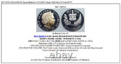 2003 NEW ZEALAND UK Queen Elizabeth II ANTIQUE Vintage OLD Silver $5 Coin i88793