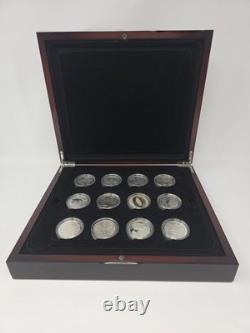 2003 New Zealand Lord of the Rings $1 Silver Proof 12 Coin Set Limited Mintage