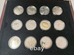 2003 New Zealand Lord of the Rings $1 Silver Proof 12 Coin Set Limited Mintage