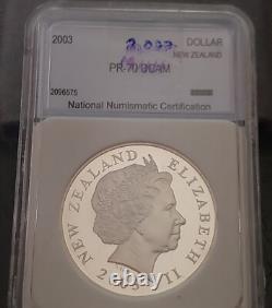 2003 New Zealand Silver Dollar Lord of The Rings Theodon Rides Low Mintang Gem