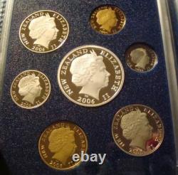 2006 NEW ZEALAND OFFICIAL PROOF SET (7) with SILVER FALCON $5 RARE