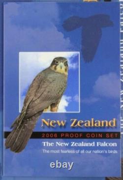 2006 NEW ZEALAND OFFICIAL PROOF SET (7) with SILVER FALCON $5 RARE