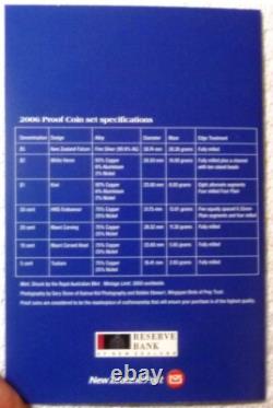 2006 NEW ZEALAND OFFICIAL PROOF SET (7) with SILVER FALCON $5 RARE