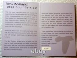 2006 NEW ZEALAND OFFICIAL PROOF SET (7) with SILVER FALCON $5 RARE