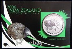 2006 New Zealand 1 oz. Silver North Island Brown Kiwi Gem BU in OGP #SP88