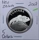 2007 New Zealand 5 Dollars Tuatara Silver Proof Coin Km 150a