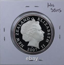2007 New Zealand 5 Dollars Tuatara Silver Proof Coin Km 150a