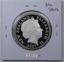 2007 New Zealand 5 Dollars Tuatara Silver Proof Coin Km 150a