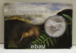 2007 New Zealand The Great Spotted Kiwi 1 oz Proof in Case