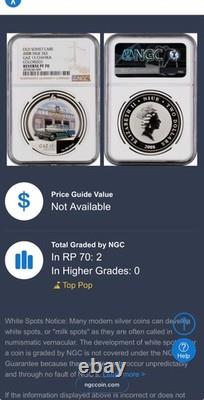 2008 1oz Niue $2 Rev PF70 Silver Coin Old Soviet Cars Gaz M13 Chayka 1 of 2 Mint