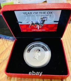 2009 Lunar Year of the Ox 1 oz Silver Colored Coin NEW ZEALAND MINT