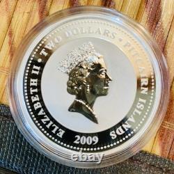 2009 Lunar Year of the Ox 1 oz Silver Colored Coin NEW ZEALAND MINT