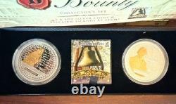 2010 Pitcairn Islands H. M. A. V Bounty Collectors. 999 Silver 2 Coin & Stamp Set
