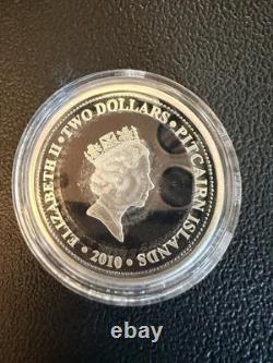 2010 Pitcairn Islands H. M. A. V Bounty Collectors. 999 Silver 2 Coin & Stamp Set