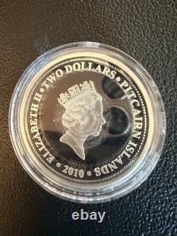 2010 Pitcairn Islands H. M. A. V Bounty Collectors. 999 Silver 2 Coin & Stamp Set