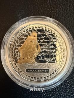 2010 Pitcairn Islands H. M. A. V Bounty Collectors. 999 Silver 2 Coin & Stamp Set