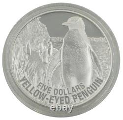 2011 New Zealand $5 Yellow-Eyed Penguin Silver Proof Coin