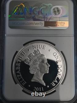 2011 Niue $1 Star Wars R2-D2 Color Coin NGC PF69 Ultra Cameo Queen Label