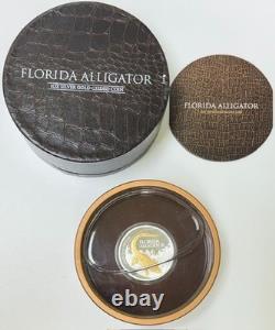 2012 Florida Alligator 1oz Silver Gold Gilded Coin New Zealand Mint