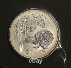 2012 New Zealand $1 Kiwi Treasures Kowhai 1 Oz Silver Specimen Coin OTQ0149/UN