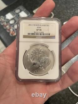 2012 New Zealand Kiwi SP 70 NGC 1 Oz Silver Rare