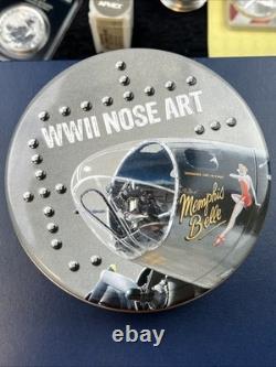 2012 New Zealand and Mint (Niue) WWII Nose Set 3 x 1 oz Silver Coin Set