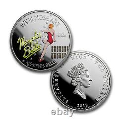 2012 Niue 3x 1 oz Silver $2 WWII Nose Art Proof Set