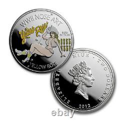 2012 Niue 3x 1 oz Silver $2 WWII Nose Art Proof Set