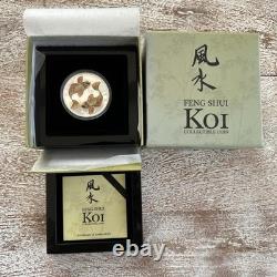 2012 Niue Feng Shui Koi Silver 1 Oz. Proof Coin New Zealand Mint Box & COA