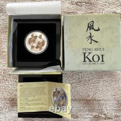 2012 Niue Feng Shui Koi Silver 1 Oz. Proof Coin New Zealand Mint Box & COA
