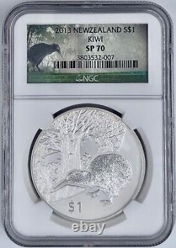 2013 New Zealand $1 Kiwi Silver Coin NGC SP 70 Limited Mintage of 13,500