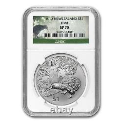 2013 New Zealand 1 oz Silver Treasures $1 Kiwi SP-70 NGC SKU #80758