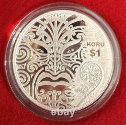 2013 New Zealand S $1 Silver Proof Koru Maori Art Original Mint Packaging Coin