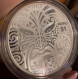 2013 New Zealand S $1 Silver Proof Koru Maori Art Original Mint Packaging Coin